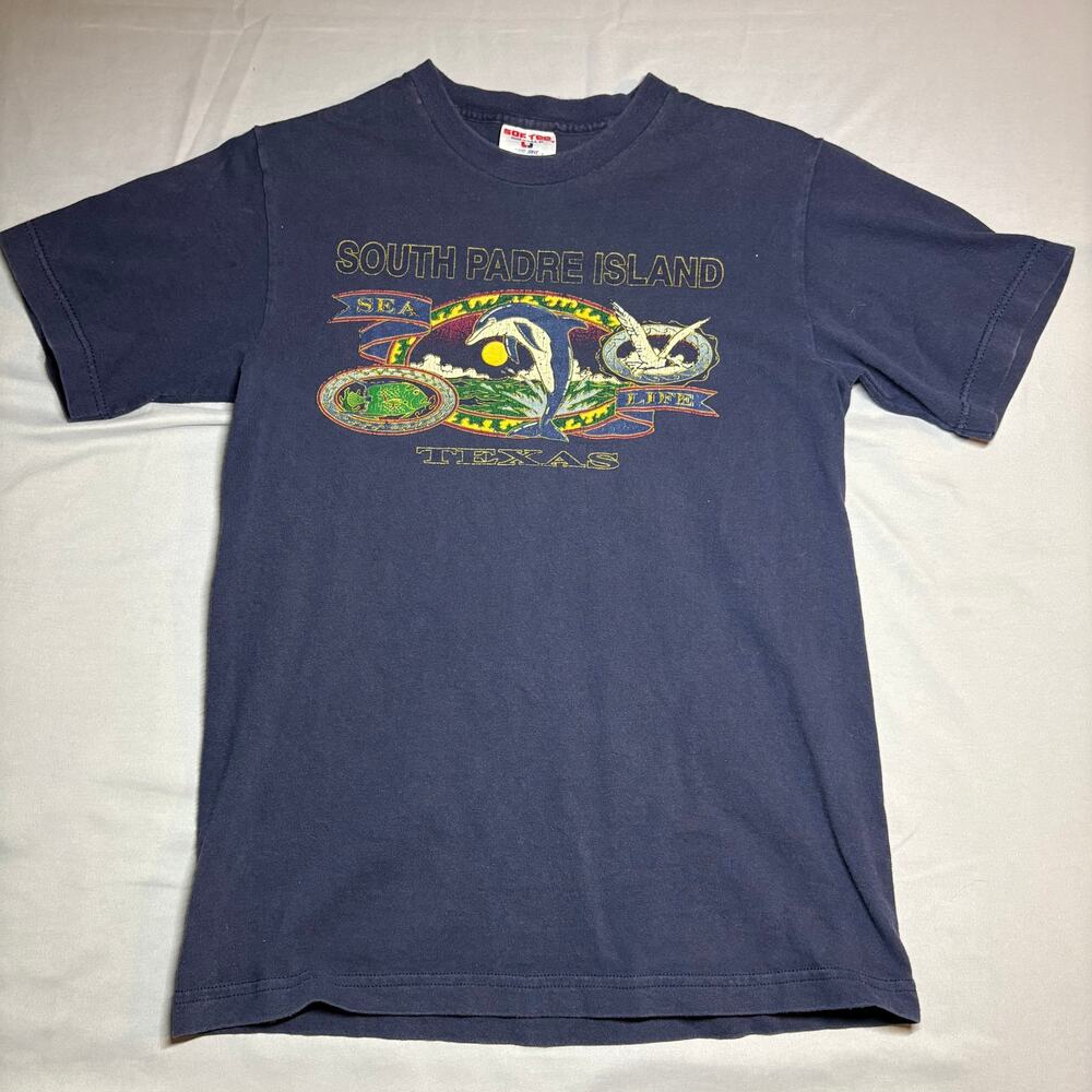 Vintage navy blue sough padre island texas souvenir t shirt